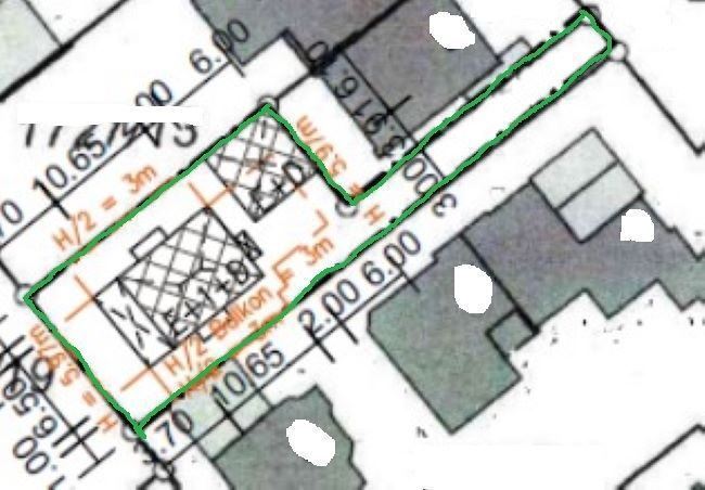 Lageplan mit Projektierung Ottobrunn Wohngrundst�ck Ottobrunn-Baugrundst�ck PROVISIONSFREI mit Bauantrag, sehr gute Wohnlage f�r 2-3 Familienhaus-Stadtvilla!