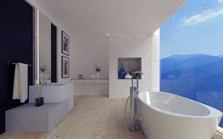 Badezimmer nach Fertigstellung Penthousewohnung Going am Widen Kaiser
